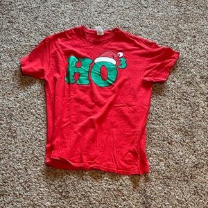 Red Graphic T-Shirt with Green Print